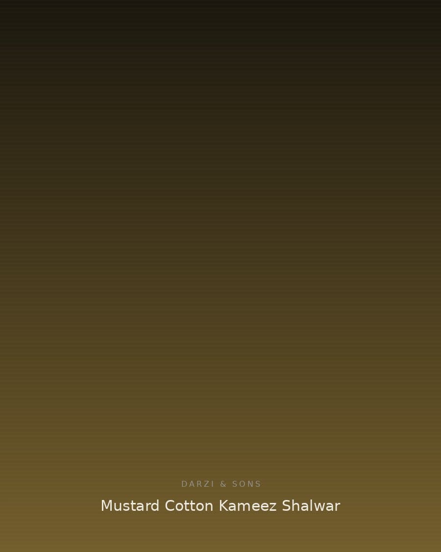 Mustard Cotton Kameez Shalwar — view 3