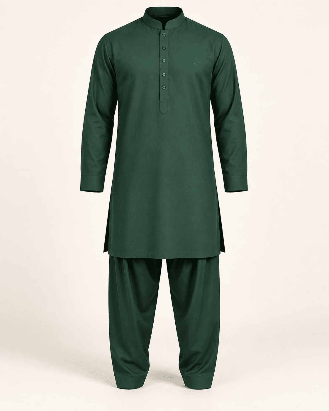 Wash & Wear Kameez Shalwar — Bottle Green